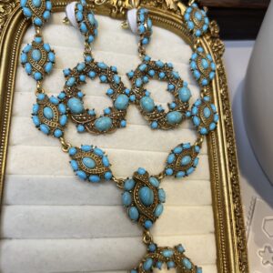 Turquoise jewely set  earrings necklace